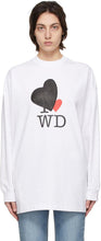 We11done White Heart Patch Long Sleeve T-Shirt - We11done T-shirt à manches longues de coeur blanc - We11done 화이트 하트 패치 긴 소매 티셔츠