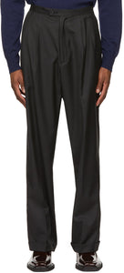 Winnie New York Black Wool Pleated Trousers - Winnie New York Pantalon plissé en laine noire - Winnie 뉴욕 검은 양모 주름진 바지
