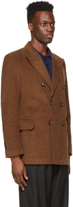 Winnie New York Brown Corduroy Double-Breasted Blazer