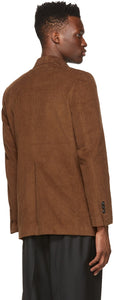 Winnie New York Brown Corduroy Double-Breasted Blazer