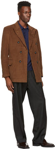 Winnie New York Brown Corduroy Double-Breasted Blazer