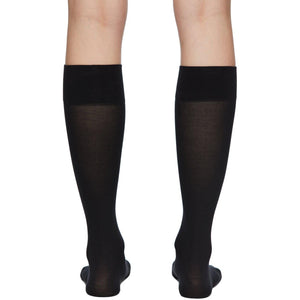 Wolford Black Cotton Knee-High Socks - Wolford Black Cotton Knee-hauts chaussettes - Wolford Black Cotton Knee-High Socks.