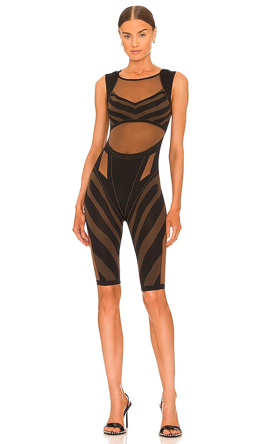 Wolford Elegant Animalier Zebra Catsuit in Black Wolford Elegant Animal Zebra Catsuit en noir 沃尔夫德优雅的动物斑马斑马穿着黑色