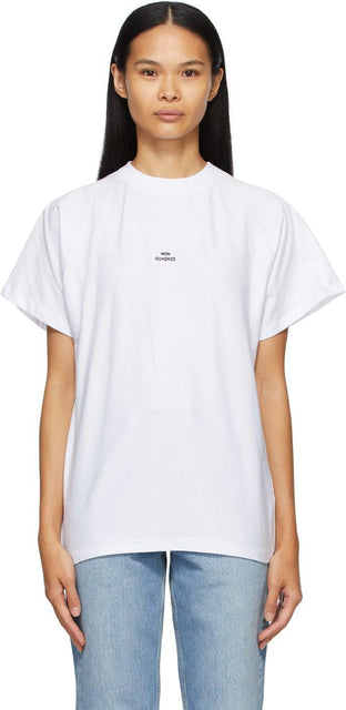 Won Hundred White Brooklyn Logo T-Shirt - T-shirt de logo de Brooklyn White - 백인 브루클린 로고 티셔츠를 얻었습니다