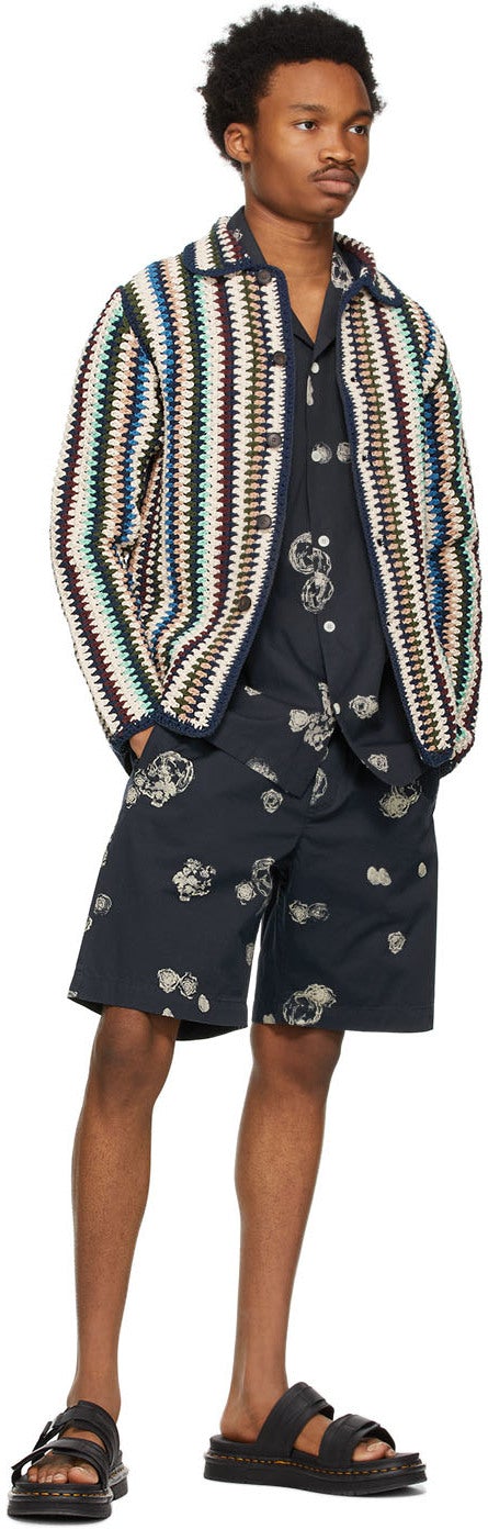 Wood Wood Blue Alfred Graphic Shorts