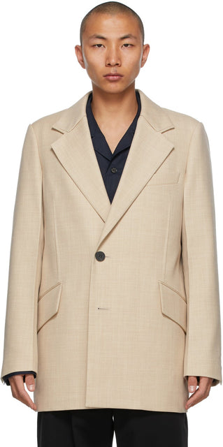 Wooyoungmi Beige Double-Breasted Blazer - Wooyoungmi Beige Blazer à double boutonnage - Wooyoungmi 베이지 더블 브레스트 블레이저
