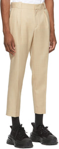 Wooyoungmi Beige One Pleat Trousers