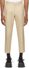 Wooyoungmi Beige One Pleat Trousers - Wooyoungmi Beige un pantalon de pli - Wooyoungmi Beige one pleat 바지
