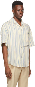 Wooyoungmi Beige Striped Short Sleeve Shirt