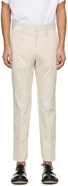 Wooyoungmi Beige Twill Slim Trousers - WOOYOUNGMI BEIGE Swill Pantalon mince - Wooyoungmi 베이지 능 스트레인 슬림 바지