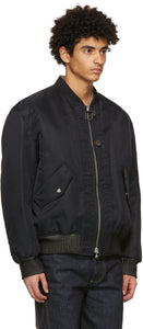 Wooyoungmi Black Double Layer MA-1 Bomber Jacket