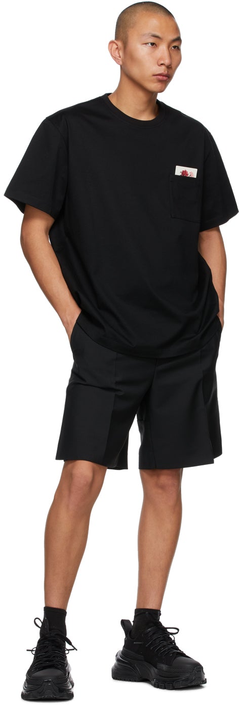 Wooyoungmi Black Floral Pocket T-Shirt