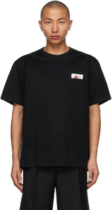 Wooyoungmi Black Floral Pocket T-Shirt - T-shirt de poche floral noir Wooyoungmi - Wooyoungmi 블랙 플로랄 포켓 티셔츠