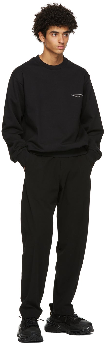 Wooyoungmi Black Square Patch Sweatshirt