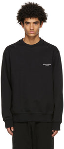 Wooyoungmi Black Square Patch Sweatshirt - Sweat-shirt de patch carré noir Wooyoungmi - Wooyoungmi 블랙 스퀘어 패치 스웨터