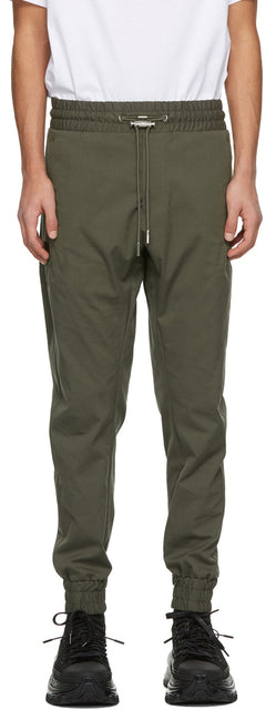 Wooyoungmi Khaki Cotton Cuffed Sweatpants - WOOYOUNGMI KHAKI Coton Bouffre de survêtement - Wooyoungmi Khaki 코튼 커프스 스웨트 팬츠