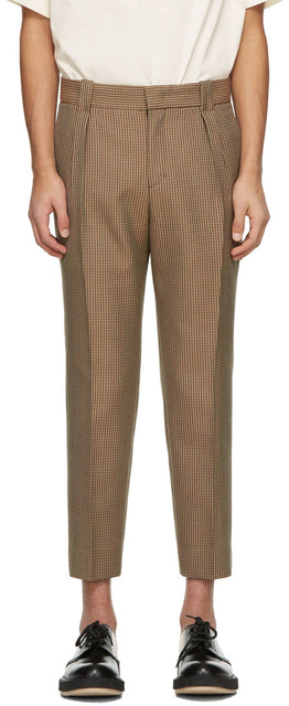 Wooyoungmi Khaki One Pleat Trousers - WOOYOUNGMI KHAKI Un pantalon de plis - Wooyoungmi Khaki one pleat trousers