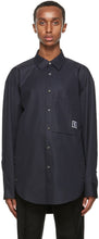 Wooyoungmi Navy Logo Shirt - Chemise de logo Navy Wooyoungmi - Wooyoungmi 해군 로고 셔츠