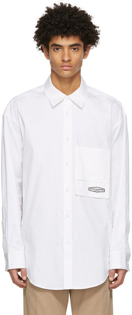 Wooyoungmi White Cotton Logo Shirt - Chemise de logo de coton blanc Wooyoungmi - Wooyoungmi 화이트 코튼 로고 셔츠