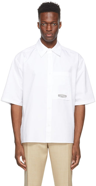 Wooyoungmi White Oversized Short Sleeve Shirt - Chemise à manches courtes surdimensionnées blanches Wooyoungmi - Wooyoungmi 화이트 대형 짧은 소매 셔츠