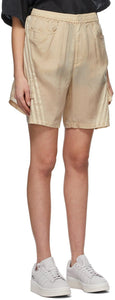Y-3 Beige CH3 Sanded Cupro Shorts