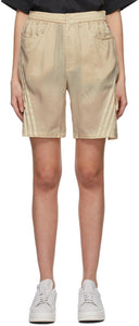 Y-3 Beige CH3 Sanded Cupro Shorts - Courts cuivrés poncés Y-3 Beige Ch3 Beige - Y-3 베이지 색 ch3 샌드 큐 프로피트 반바지