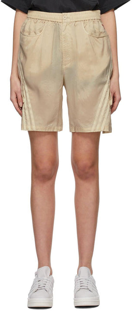 Y-3 Beige CH3 Sanded Cupro Shorts - Courts cuivrés poncés Y-3 Beige Ch3 Beige - Y-3 베이지 색 ch3 샌드 큐 프로피트 반바지