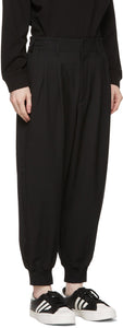 Y-3 Black Refined Wool Cuff Trousers