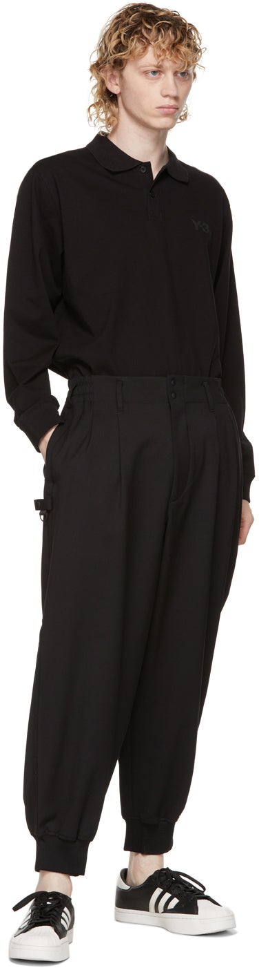 Y-3 Black Refined Wool Cuff Trousers