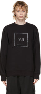 Y-3 Black U Square Sweatshirt - Sweat-shirt carré noir Y-3 - Y-3 검정색 U 스웨터 셔츠