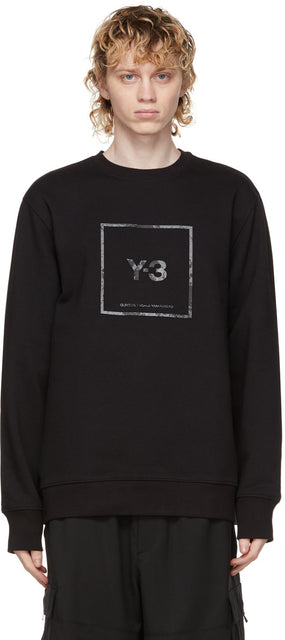 Y-3 Black U Square Sweatshirt - Sweat-shirt carré noir Y-3 - Y-3 검정색 U 스웨터 셔츠