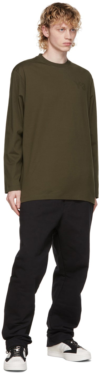 Y-3 Khaki Classic Logo Long Sleeve T-Shirt