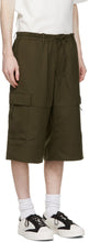 Y-3 Khaki Wool Cargo Shorts