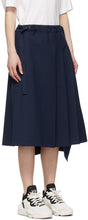Y-3 Navy Refined Wool Stretch Skirt