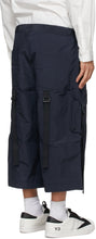 Y-3 Navy Seersucker Brace Sporty Trousers