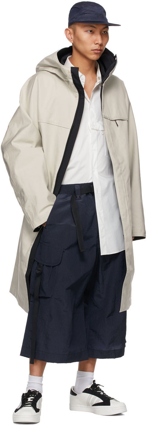 Y-3 Navy Seersucker Brace Sporty Trousers