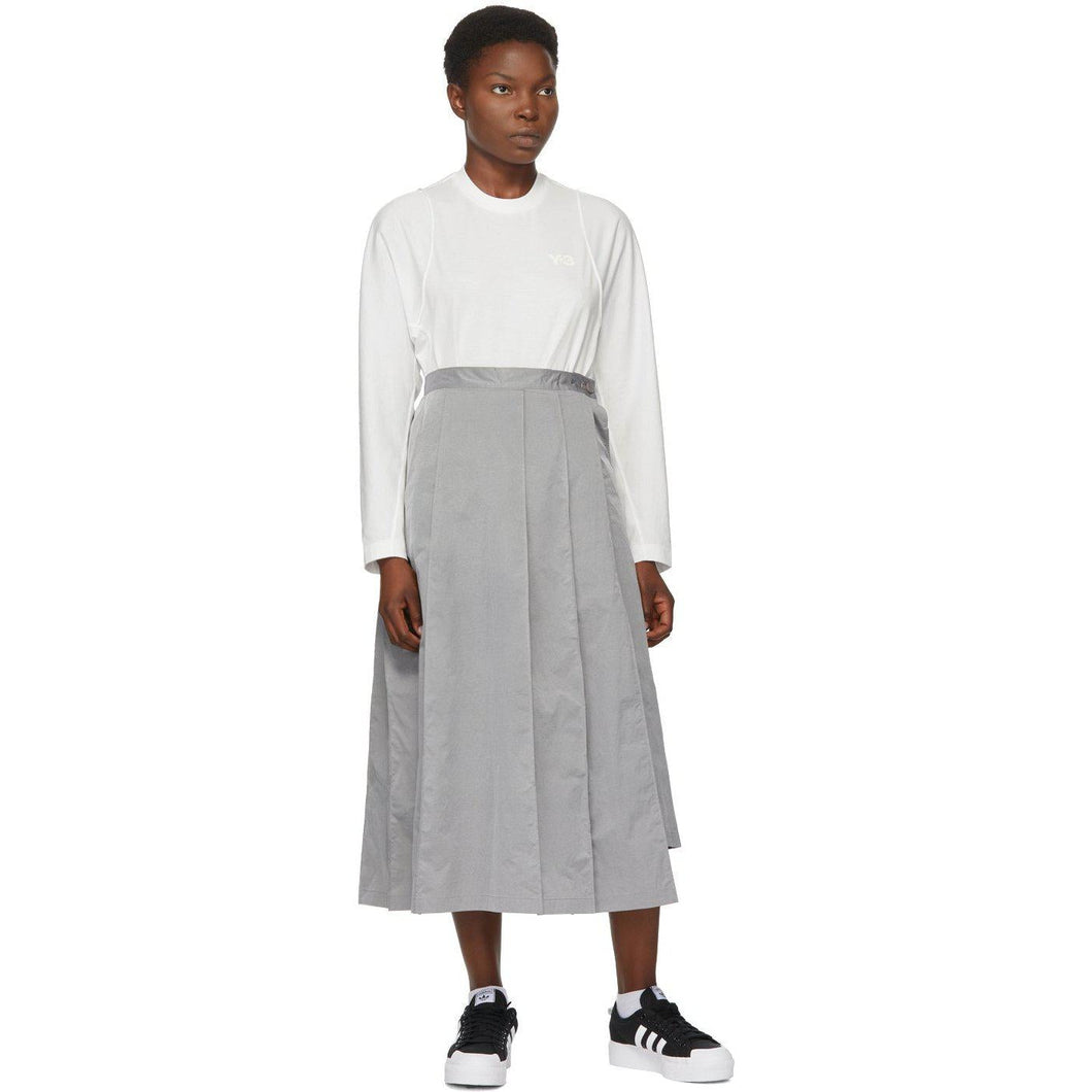 Y-3 White Classic Tailored Long Sleeve T-Shirt - T-shirt à manches longues classique Y-3 Blanc Classic Blanc - Y-3 화이트 클래식 맞춤형 긴 소매 티셔츠