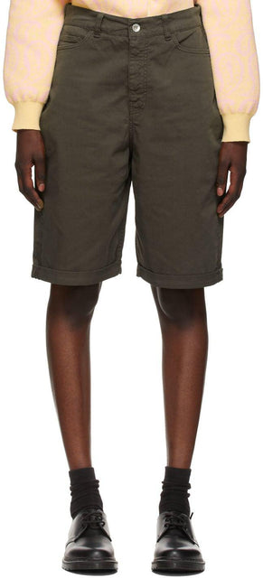 YMC Khaki Denim Papa Shorts - Short de papa Denim YMC Khaki Denim - YMC 카키 데님 파파 반바지
