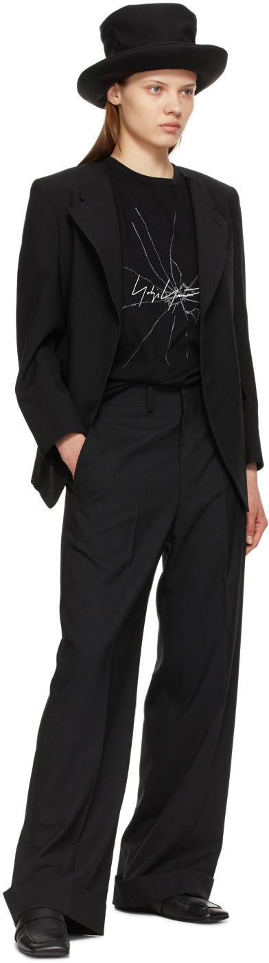 Yohji Yamamoto Black Graphic Logo T-Shirt