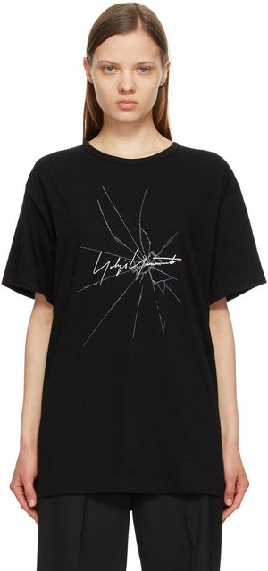 Yohji Yamamoto Black Graphic Logo T-Shirt - Yohji Yamamoto T-shirt logo graphique noir - Yohji 야마모토 블랙 그래픽 로고 티셔츠