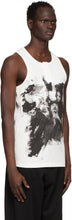 Yohji Yamamoto White This Man Print Henley Tank Top