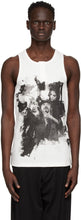 Yohji Yamamoto White This Man Print Henley Tank Top - Yohji Yamamoto White Cet homme Imprimer Henley Débardeur - Yohji Yamamoto White이 남자는 헨리 탱크 탑을 인쇄합니다