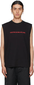 Youths in Balaclava Black Logo Sleeveless T-Shirt - Jeunesse à Balaclava Logo Noir T-shirt sans manches - Balaclava 검은 로고 민소매 티셔츠의 청소년