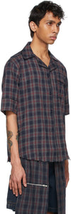 Youths in Balaclava Navy Flannel Pajama Short Sleeve Shirt