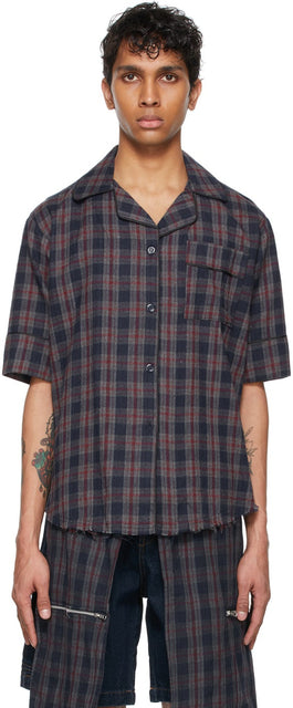 Youths in Balaclava Navy Flannel Pajama Short Sleeve Shirt - Jeunesse à Balaclava Navy Flannel Pajama Chemise à manches courtes - Balaclava 해군 플란넬 파자마 짧은 소매 셔츠의 청소년