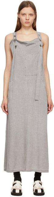 Y's Grey Kersey U Jumpsuit Dress - Robe de Combsuit Kersey gris de Y's gris - Y 's Grey Kersey U Jumpsuit Dress.