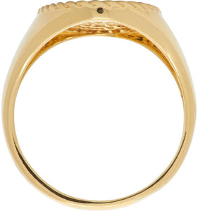 Yvonne LÃ©on Gold Diamond Oval Signet Ring