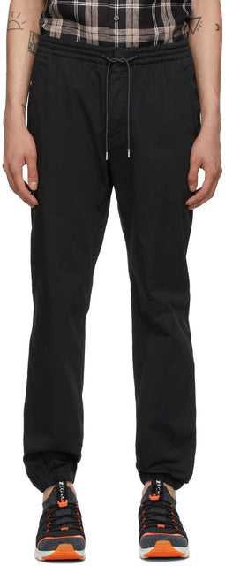 Z Zegna Black Cotton Jogger Lounge Pants - Z zegna pantalon de salon jogger coton noir - Z Zegna 검은 코튼 조깅 라운지 바지
