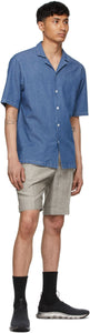 Z Zegna Blue Denim Short Sleeve Shirt