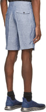 Z Zegna Blue Linen Yarn-Dyed Bermuda Shorts